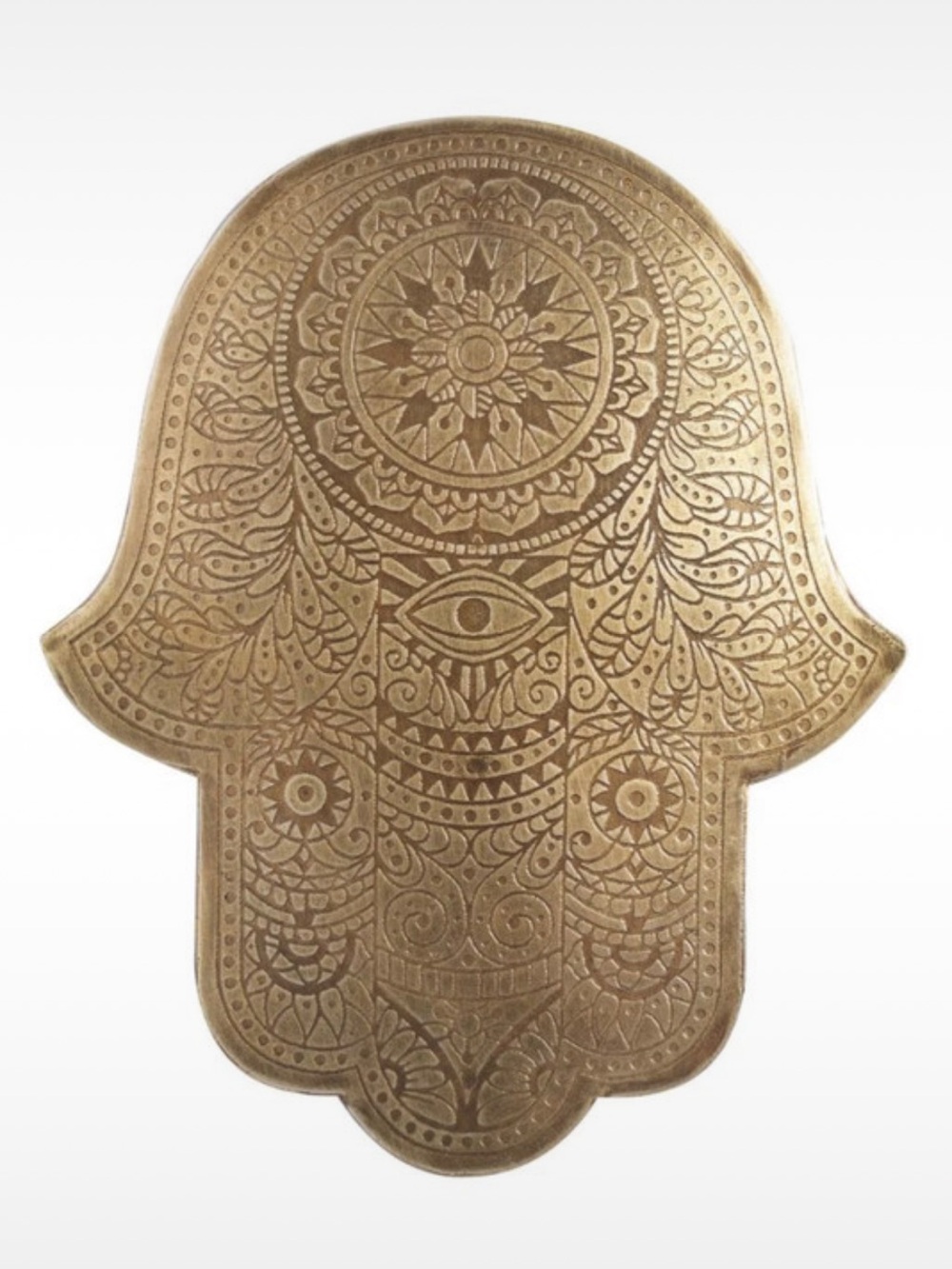 Small Antique Brass Hamsa Wall Decor
